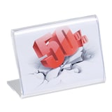 thumbnail of EXACOMPTA Segnaposto da tavolo per formato A9 orizzontale, cod. 89058QD in PMMA (acrilico) trasparente, resistente ai raggi UV. Confezione da 20 pz.