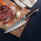 thumbnail of WOLFCUT - Damaskus Ōkami Chefmesser mit Ebenholzgriff 21 cm Klinge 73-lagiger Damaszenerstahl mit Edler Verpackung