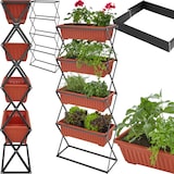 thumbnail of tectake Vertikalbeet mit 4 Kästen 52x21x127cm 52 x 21 x 127 cm Braun