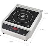thumbnail of LACOR - 69132 - Placa de indução portátil, superfície de vidro, controle de toque, 17 níveis de potência, dois queimadores 12 e 28 cm