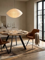 thumbnail of Esszimmertisch 120x120x76 cm Mango Massivholz Esstisch Modern, Küchentisch Massiv mit Metallbeinen, Holztisch Esszimmer Rund, Kleiner Speisetisch