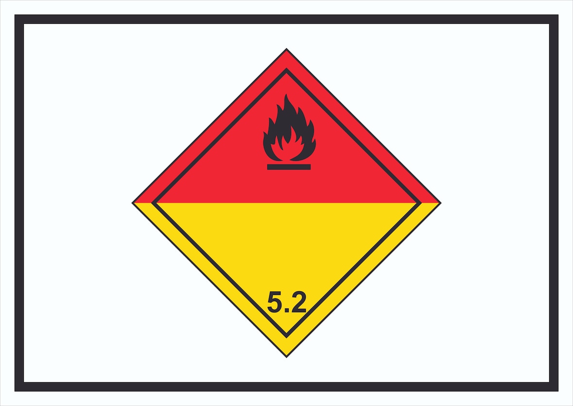 Schild Organische Peroxide Symbol explosiv A4 (210x297mm)