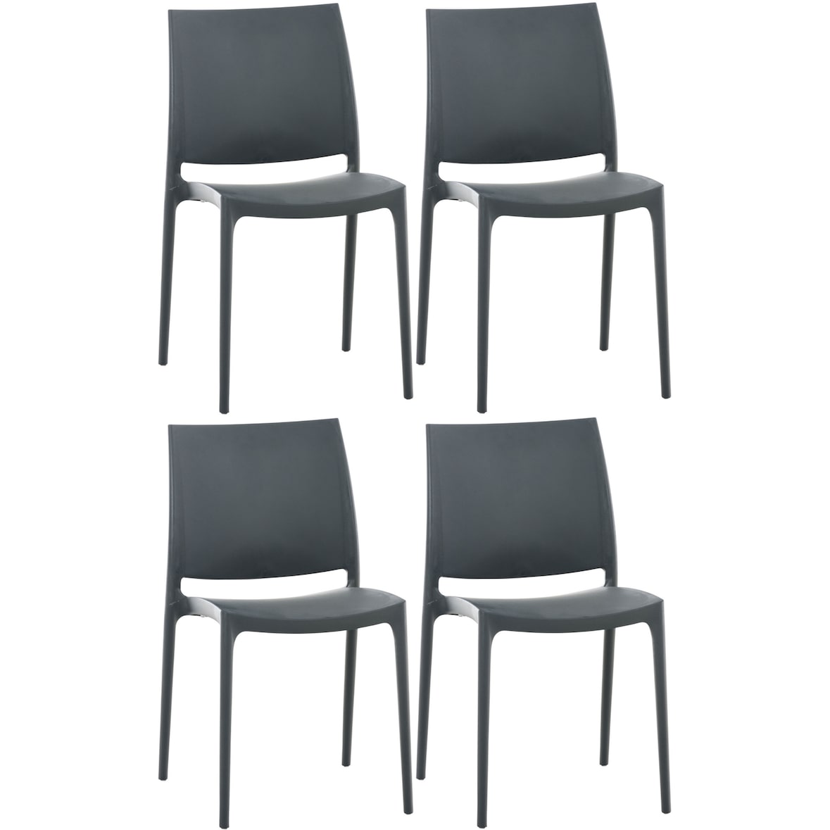4er Set Stühle Maya dunkelgrau