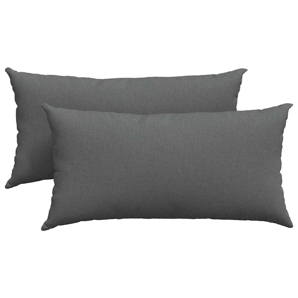 vidaXL Sofakissen 2 pcs Dunkelgrau 80 x 40 cm Stoff