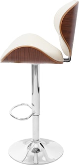 thumbnail of Barhocker Foxrock, Barstuhl, Holz Bugholz Retro-Design ~ Walnuss-Optik, Kunstleder creme