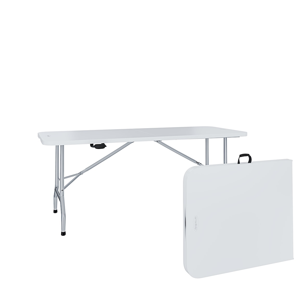 Tavolo Tavolino Pieghevole In Dura Resina Set Birreria Facile Trasporto Con Maniglie Per Giardino  Terrazzo Fiere Sagre 180x74x74 cm Bianco
