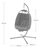 thumbnail of SVITA NELLY Hängesessel mit Gestell klappbar Hängestuhl Hängesitz Hängekorb Dunkelgrau