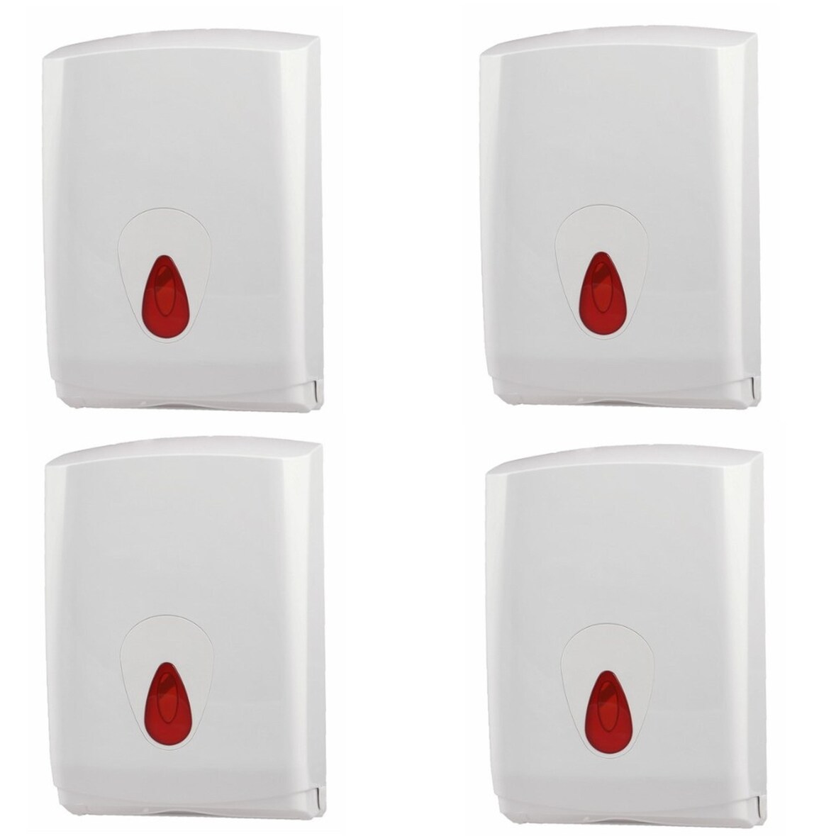 4 PlastiQline Papierhandtuchspender MIDI - Kunststoff - Handtuchspender - rot
