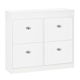 thumbnail of Mueble Zapatero de 4 Puertas Zapatero Estrecho con Estantes Ajustables y Extraíbles Capacidad de 16 Pares para Pasillo Entrada 98x24x83 cm Blanco