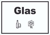 thumbnail of Glas Mülltrennung Schild Text Symbol Scheibe Flasche waagerecht A3 (297x420mm)