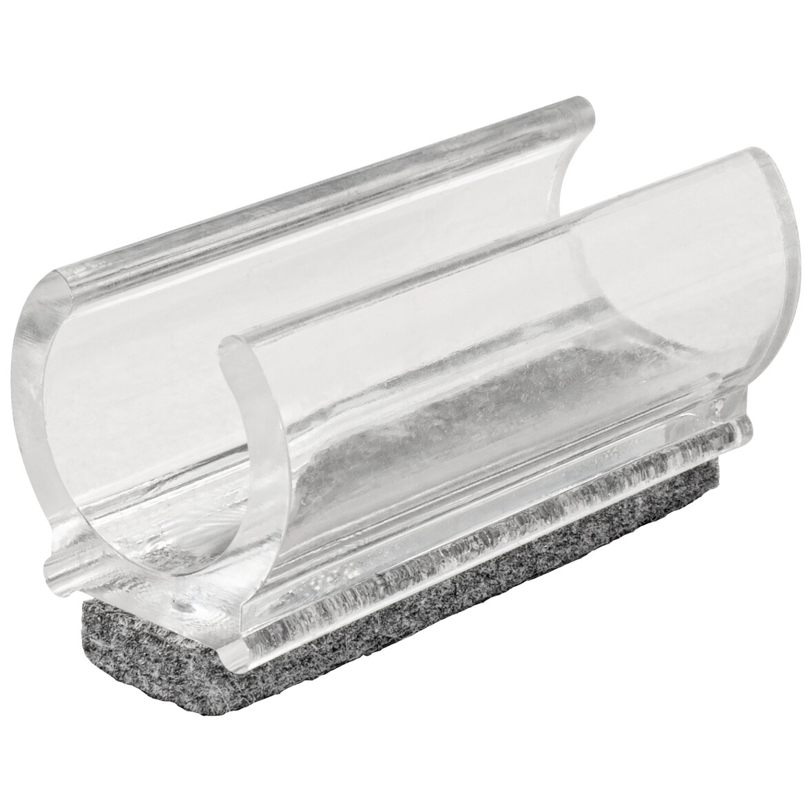 WAGNER Klemmschalengleiter für Rundrohr 4tlg. - 50 x 12/19 x 17/25 mm, Filz 8 mm, Kunststoff transparent - 15069299