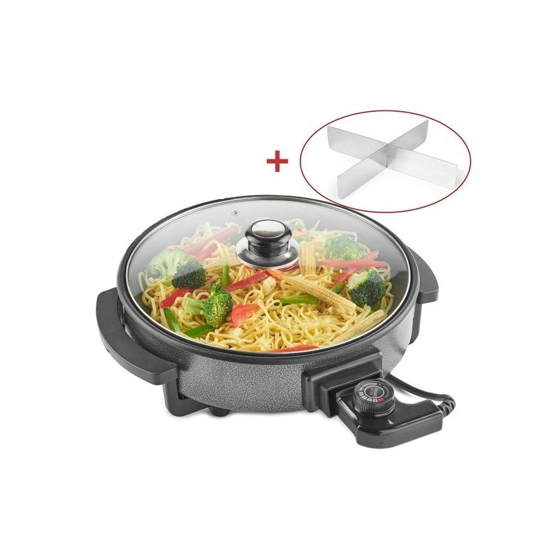 Poêle électrique avec couvercle en verre 42cm 1500W  RLPP18214 usage non-intensif Royalty Line