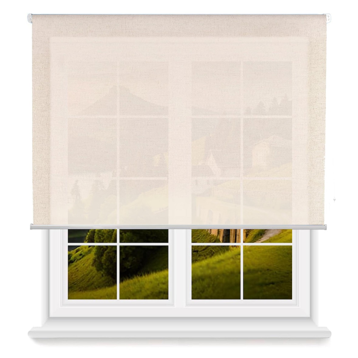 WellHome - Persiana rolo de poliéster translúcido 130 x 180cm (Largura x Altura) cor linho