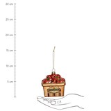 thumbnail of Christbaumschmuck Glas 8,3cm Erdbeeren Box Figur Handbemalt mit Glitzer Weihnachtsbaum Anhänger Christbaumanhänger Weihnachtsbaumschmuck Hellbraun Rot