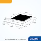 thumbnail of Exquisit Induktionskochfeld EKI800-SF-B-380 | 9 Stufen | Stop&Go-Funktion | Abschatautomatik | Timer | 7200 W