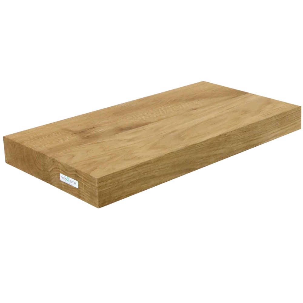 DELUKE® Wandregal Holz schwebend KYLO - Eichenholz Massiv | Bücherregal Schwebendes Regal Hängeregale für Wohnzimmer | 60x22x4cm
