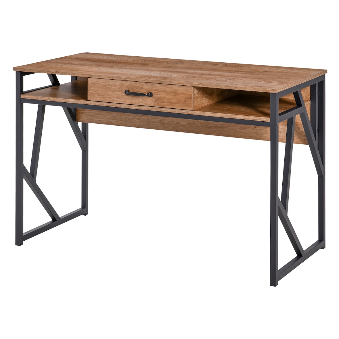 HOMCOM Scrivania Moderna Metallo e MDF Stile Industriale