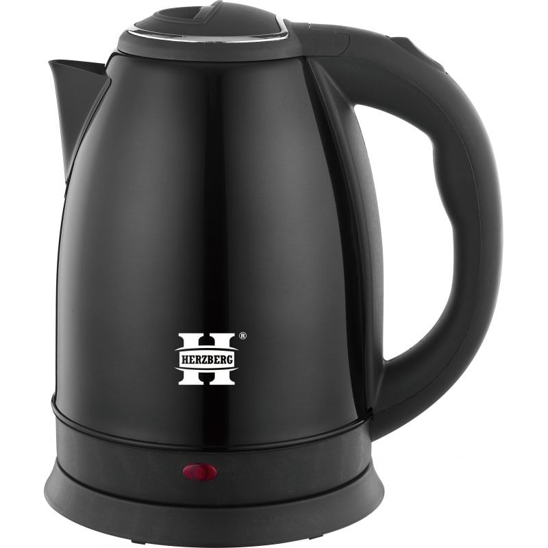 Bouilloire électrique 1.8L inox sans fil noir  HG5011-BLK usage non-intensif Herzberg