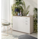 thumbnail of Credenza Mobile Soggiorno Madia Moderna Cucina Sala Pranzo Ingresso Minimal Contenitore Ante Cassetti Arredo Salvaspazio 103x 70x 35 Cm Rovere Chiaro
