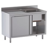 thumbnail of lavello acciaio inox armadiato 1 vasca gocciolatoio sx 110x60x85