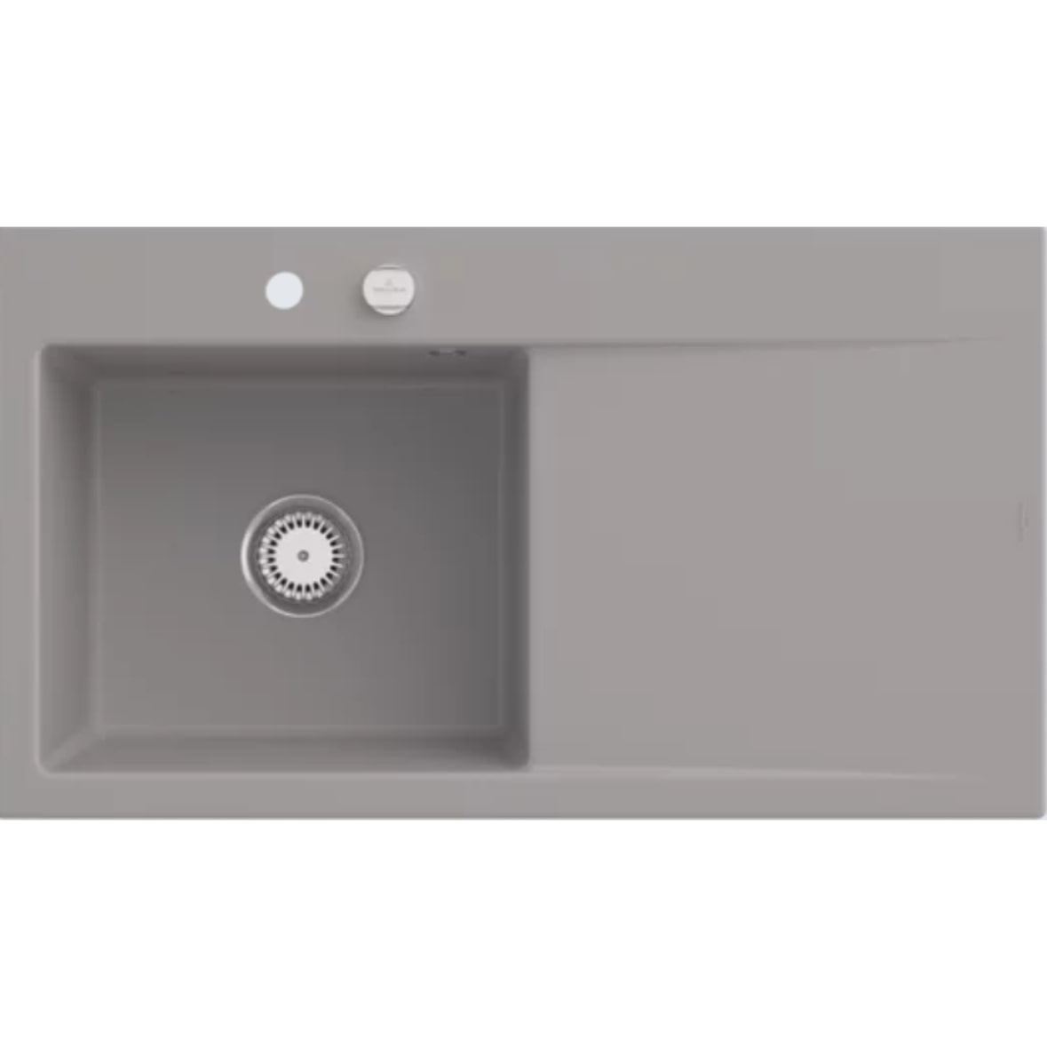 Villeroy&Boch Spülbecken mit Abtropffläche rechts, Subway Style 50 Fossil 90x51cm, Keramik, Excenterbetätigung