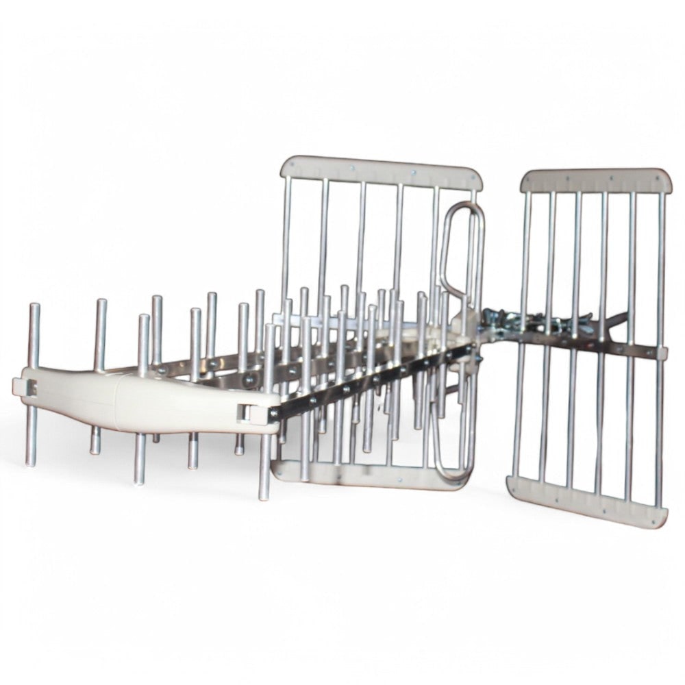 Antenna digitale terrestre esterno 38 elementi banda uhf 5g lte alluminio plastica bianca dvb-t2 hevc main 10 hd uhd