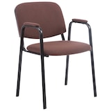 thumbnail of Lot de 4 Chaises de visiteur Ken Pro en tissu avec accoudoirs Marron