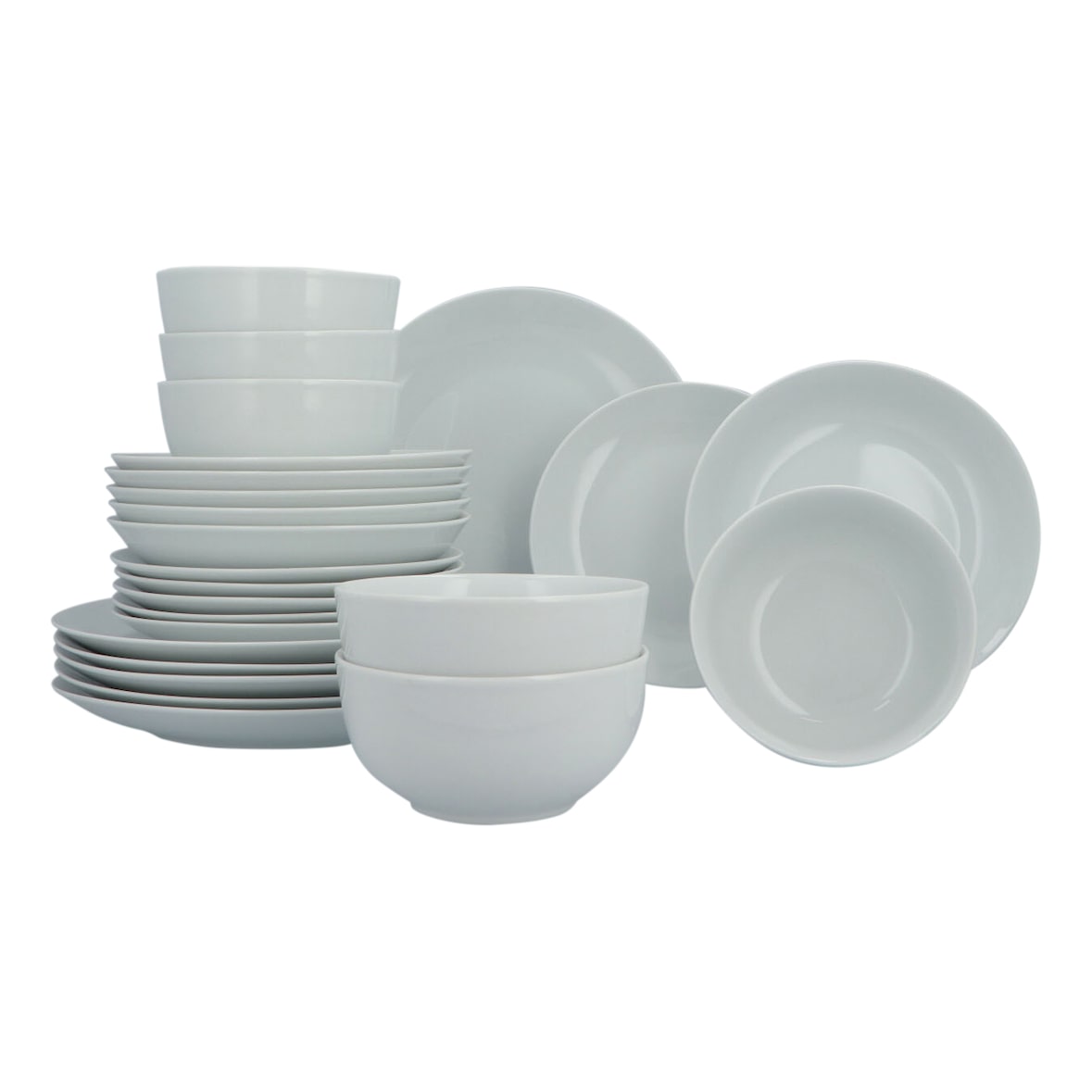 Luzzo® servies-set 24-delig – voor 6 Personen – vaatwasserbestendig - wit