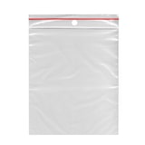 thumbnail of 1000x Druckverschlussbeutel  60 x  80 mm mit Rundlochung Farbstreifen rot