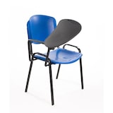 thumbnail of Set 6 Sedie attesa Impilabili in plastica BLU meeting conferenza riunione con Ribaltina