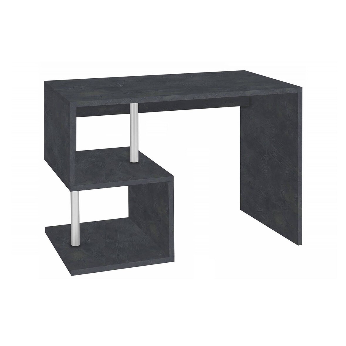 Dmora Schreibtisch Dgyombe, linearer PC-Schreibtisch, Mehrzweck-Bürotisch, 100 % Made in Italy, 100 x 50 x 78 cm, Schiefer