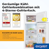 thumbnail of Exquisit Kühl-Gefrierkombination, Kühlschrank mit Gefrierfach, 4-Sterne-Gefrieren, 206 Liter, KGC5270-45-040D weiss