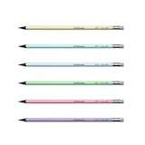 thumbnail of 1 Bleistift HB mit Radiergummi Holzfrei Pastell Graphitstift für Büro Bürobedarf Hobby Bunt sortiert