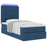 thumbnail of vidaXL Ottoman-Bett mit Matratze & LEDs Blau 100x200 cm Stoff