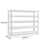 thumbnail of SimonRack Industrieregal, 3000x1200x450 mm, 600 kg am Biegepunkt, 5 Holzböden, Garagenregal, Blau/Orange/Holz- Simonforte