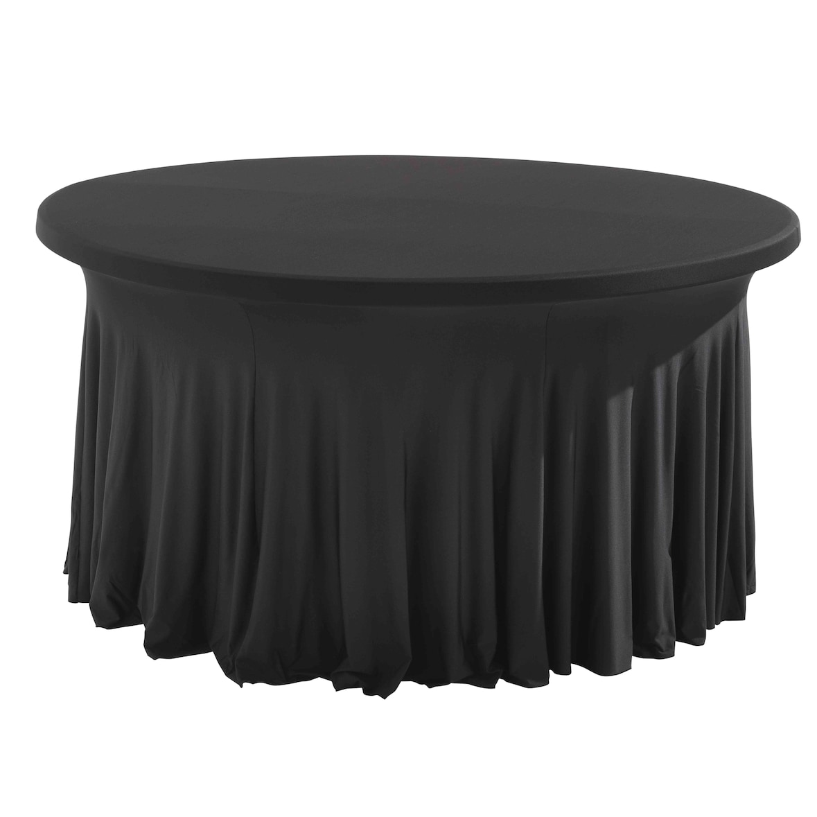 Nappe pour table ronde 180cm élastique noire - Oviala