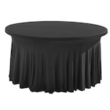 thumbnail of Nappe pour table ronde 180cm élastique noire - Oviala