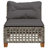 thumbnail of vidaXL Gartensofa ohne Armlehnen mit Kissen Grau Poly Rattan