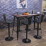 thumbnail of Set van 2 barkrukken HWC-H10a, barkruk barstoel, in hoogte verstelbaar draaibaar industrieel kunstleder metaal ~ vintage beige