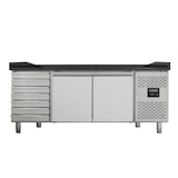 thumbnail of EASYLINE Pizzakühltisch / 2-türig & 7 Schubladen "schwarz" inkl. Kühlaufsatz GN1/3, 2020 x 800 mm