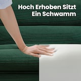 thumbnail of Sitzsack-Sessel aus Cord Grün 101x81x75 cm mit Fußhocker