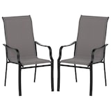 thumbnail of Helloshop26 - Set aus 2 Gartenstühlen 56 x 73 x 101 cm ergonomischer Komfort modernes Metallgestell braun-schwarzer Netzstoff 20_0012137