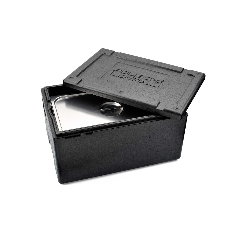 Polibox Contenitore isotermico Crystal 540x340x240 mm GN 240 PPE nero