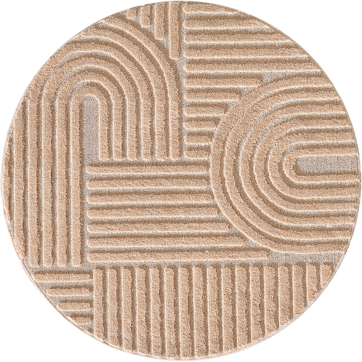 Carpetsale24 Teppich Rund 160 cm Rosa, Hochflor Wohnzimmer Teppich, Weich & Flauschig, Skandinavisch Boho Stil, Langflor Shaggy, Pflegeleicht