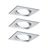 thumbnail of Paulmann Spot encastré LED 3-Step-Dim Nova Kit de base orientable  carré 84x84mm 50° GU10 3x6,5W 3x460lm 230V gradable 2700K Alu tourné 93474