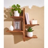 thumbnail of Wandregal FineBuy Hängeregal Holz Massiv 58x60x15 cm Regal Groß Schwebend Baum