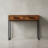 thumbnail of Konsolentisch Sheesham Massivholz / Metall 90x76x36 cm Flurtisch, Anrichte Wohnzimmertisch Schmal, Design Schreibtisch