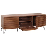 thumbnail of Porta TV HWC-M49, mobile televisione, moderno design 3D, legno massiccio di mango, metallo 52x142x44cm ~ color noce