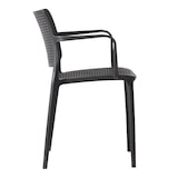 thumbnail of Lot de 4 chaises de terrasse en plastique noir - Oviala