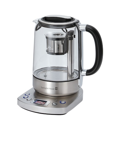 Tarrington House Teiera elettrica con infusore WKT2200A, acciaio inox/vetro, 1850-2200W, 1.7 L, pannello di controllo digitale, argento/nero